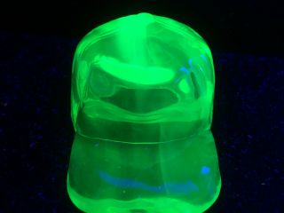 Green Vaseline SLAG glass hat / baseball sports cap uranium yellow little league 2