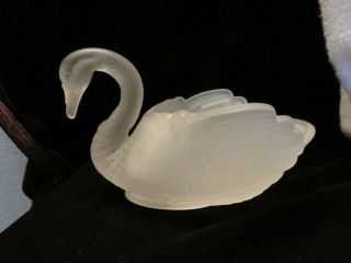 Imperial Glass Swan Satin Crystal 9.  5 " Long