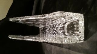 Elegant Lead Crystal Napkin Holder Hand Cut Star & Pinwheel 4