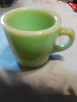 Jadeitte Mug/ Cup.  Oven Fire King Made In U.  S.  A.  D Handle.  Thick.