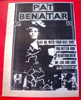 Pat Benatar Hit Me With Your Best Shot Vintage Orig 1980 Press/mag Advert 8 " X 6 "