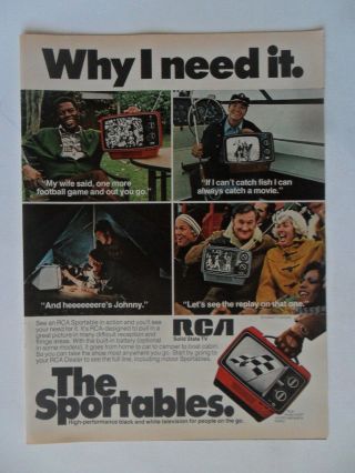 1976 Print Ad Rca Sportables Portable Tv Television Why I Need It 2