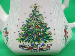 Vintage James Sadler Christmas Eve Holiday Tree Teapot Made in England 5