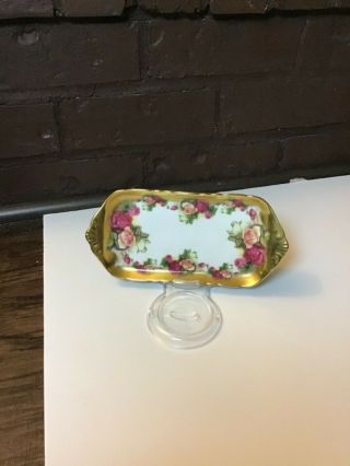 Vintage Royal Chelsea ‘golden Rose’ 8.  5 Inch Small Sandwich Tray/butter Dish