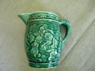 Mccoy Vintage Green Water Lily & Koi Fish Small Pitcher