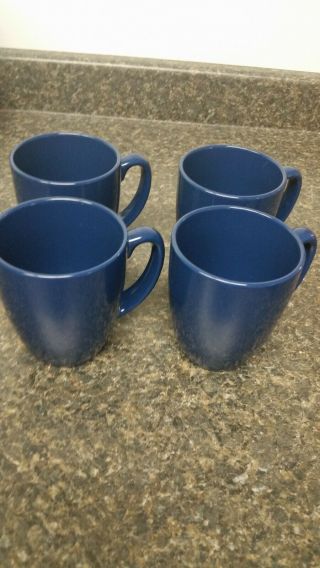 Corelle Stoneware Coffee Mugs Set Of 4 - - - Dark Blue