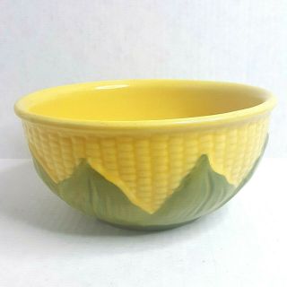 Vintage Shawnee Corn King Medium Mixing Serving Bowl Yellow Green 8 Textured