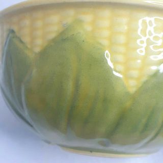 Vintage Shawnee Corn King Medium Mixing Serving Bowl Yellow Green 8 Textured 5