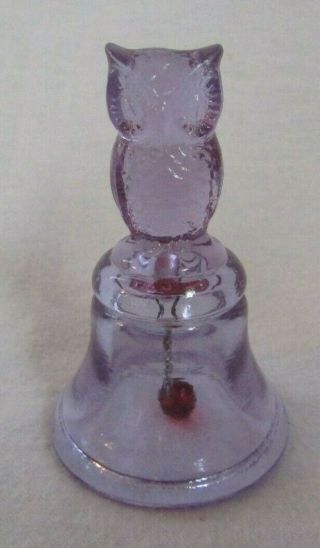 Boyd Glass Owl Bell " Lavender " One Line Second 5 Years