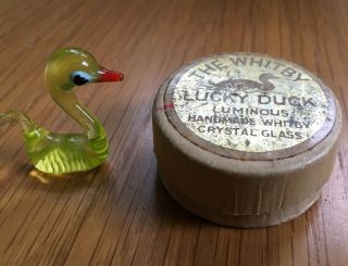 The Whitby Lucky Duck Vintage Luminous Hand Made Crystal Glass