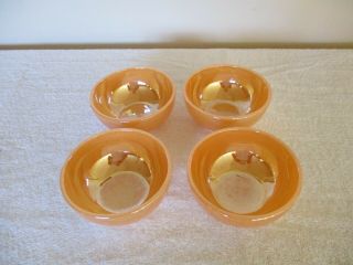 Vintage Fire King Peach Luster 5 " Bowls - Set Of 4