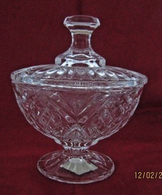 Shannon Crystal Of Ireland Small Oval Footed Covered Trinket Or Candy Box