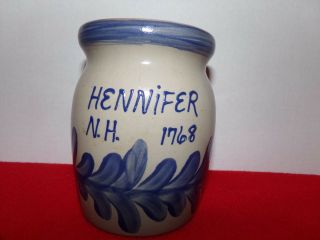 1993 Beaumont Brothers Pottery Bbp Salt Glaze Small Crock Hennifer N.  H.  1768