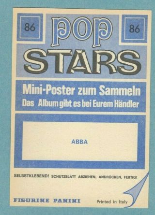 1975 ABBA PANINI ROCK MUSIC POP STARS MINI POSTER STICKER NR 2