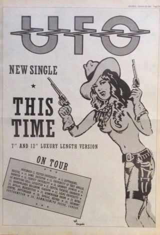 Ufo - Rare Poster Advert - This Time - 26/10/1985