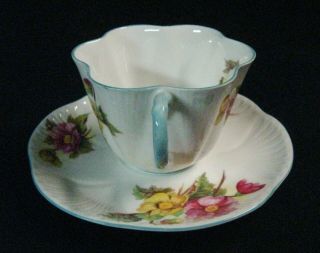 SCARCE Vintage Shelley “Begonia” Bone China Porcelain Cup & Saucer, 2
