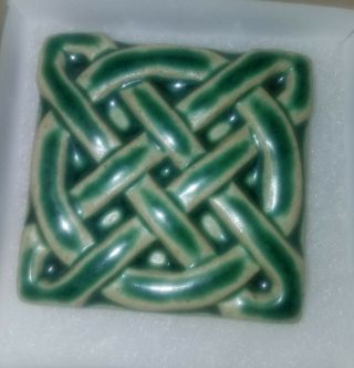 Pewabic Handmade Journey Knot 3x3 Square 2015 Detroit Arts And Crafts Style