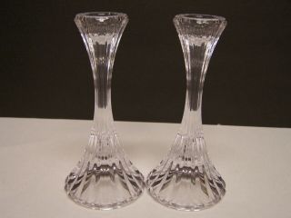 Mikasa Park Lane Crystal 5 1/2 Inch Candle Holders Candlesticks Lovely & Clear