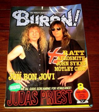 Burrn August 8 1997 Judas Priest Dio Ratt Motley Crue Bon Jovi Poster Japan Mag