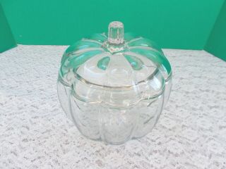Pre - Owned,  Anchor Hocking Clear Glass Pumpkin Jar
