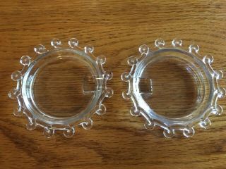 Vintage Lariat Ash Tray Pair Looped Edge Clear Glass By Heisey 4 " Diameter Rare