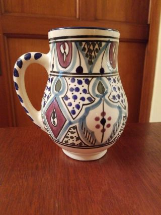 Le Souk Ceramique Stoneware Light Teal Blue Designed Mug Euc