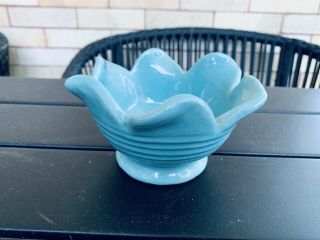 Vintage Ceramic Haeger Pottery Turquoise Blue Flower Pot Planter Bowl