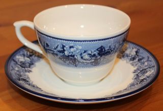 Wedgwood Highgrove China Cup & Saucer Exclusive For Williams - Sonoma Blue Trim