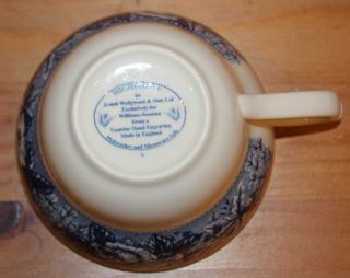 Wedgwood HIGHGROVE China Cup & Saucer Exclusive for Williams - Sonoma Blue Trim 4