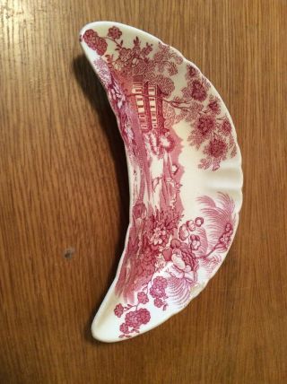 Royal Staffordshire Tonquin Pink Clarice Cliff Bone Dish.  6.  5 Inches