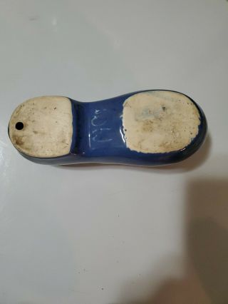Vintage 1940s McCoy Pottery Blue Dutch Shoe Wall Pocket Planter 4