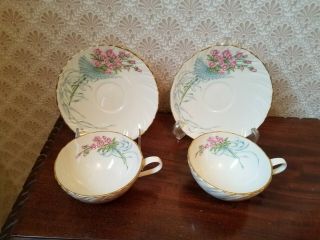 Lenox Rose Bouquet Set of 2 Cups & Saucers Limited Ed for Mothers Day 1987 USA 2