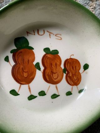 Nuts Dish Vintage Decora Ceramics Hand Painted California Pottery 124