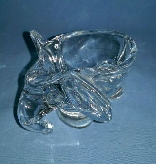 Art Vannes France Clear Glass Crystal Elephant Pipe Holder/trinket/change Bowl