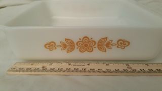 Vintage Pyrex 922 Butterfly Gold Square Brownie Baking Dish Ovenware 8 X 8 X 2