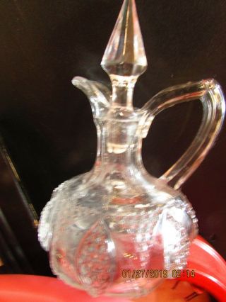 Vintage Cut Glass Cruet With Stopper