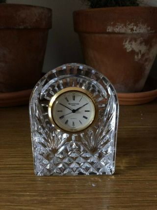 Waterford Crystal Mini Small Mantle Desk Clock 3 1/2 Inch Tall Euc