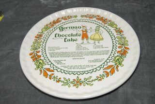 1983 Homemade German Chocolate Cake Royal China Recipe Vintage Platter Plate