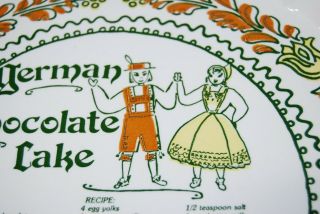 1983 HOMEMADE German Chocolate Cake Royal China Recipe Vintage Platter Plate 3