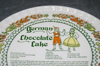 1983 HOMEMADE German Chocolate Cake Royal China Recipe Vintage Platter Plate 4