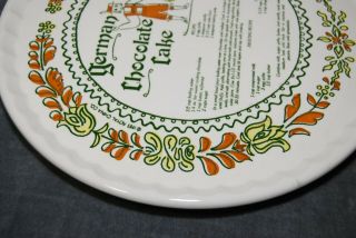 1983 HOMEMADE German Chocolate Cake Royal China Recipe Vintage Platter Plate 5