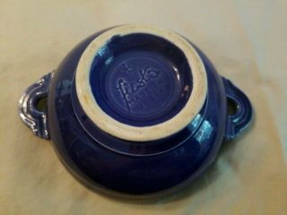 Vintage Fiesta Blue Handled Cream/Soup Bowl Fiestaware 2