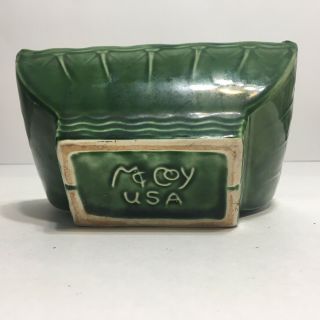 Vintage Mccoy Green Pottery Planter Bowl 3