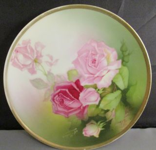 Thomas Sevres Bavaria Plate Hand Painted Roses