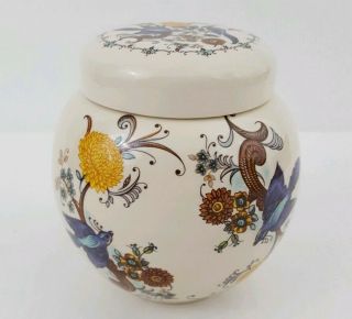 Vintage Ceramic Sadler Ginger Jar Blue Bird Floral Retro Made In England