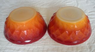 Fire King Anchor Hocking Set of 2 Kimberly Diamond Soup Cereal Bowls Red Orange 3