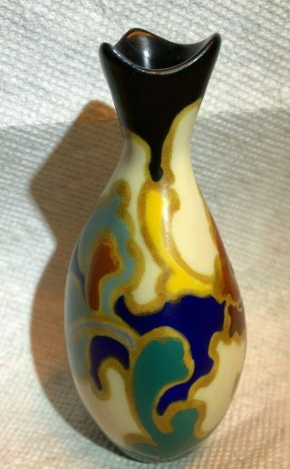 Vintage Gouda Holland Art Pottery Regina Bud Vase Hand Painted