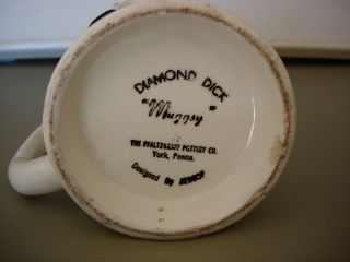 Vintage 1940 ' s Pfaltzgraff Pottery Diamond Dick Baseball Pitcher Drinking Mug 3