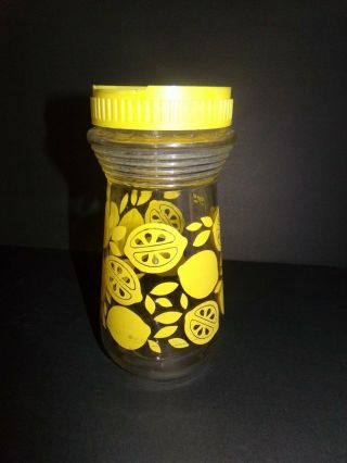 Vintage Orange Juice Lemonade Glass Carafe Jar Retro Pitcher 24 Ounce Pour Spout