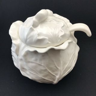 Countryware - Style Cabbage Leaf Soup Tureen And Ladle